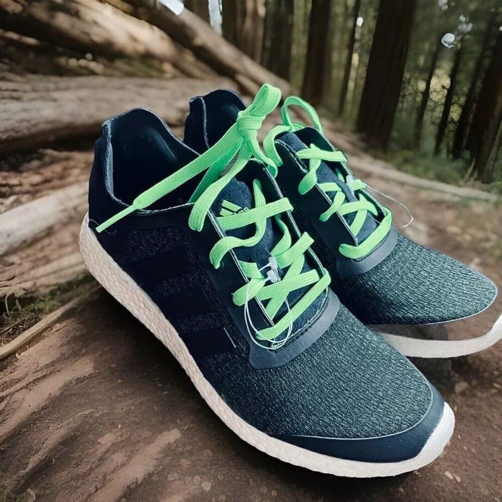 NEW Adidas Pure Boost Reveal Black Green PrimeKnit Suede Mens 10 US 44 EUR 9 UK
